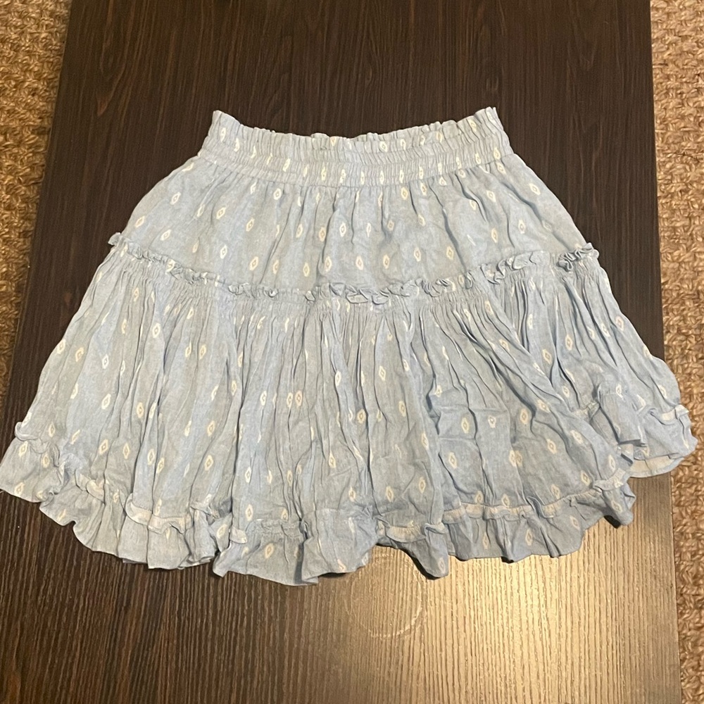 MISA Los Angeles Blue Ruffle Skirt